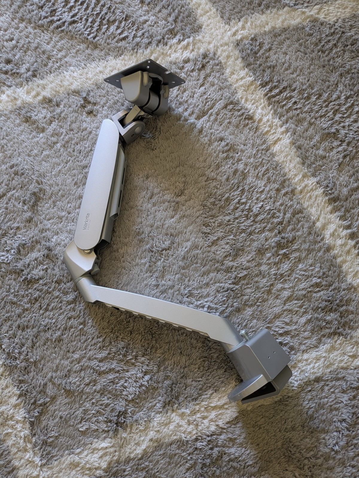 Workrite Ergonomics Poise Adjustable Single Monitor Arm Silver Desk Mount