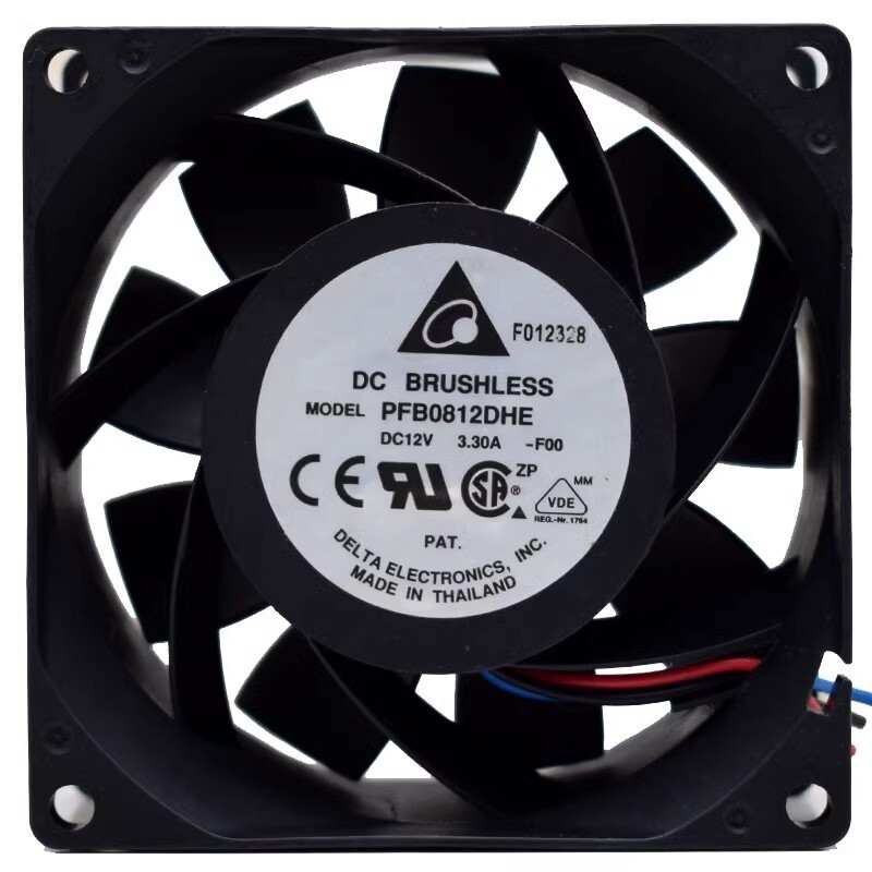 Delta PFB0812DHE 8038 DC12V 3.3A 8CM 80*38MM 3-Wire Silent Server Cooling Fan