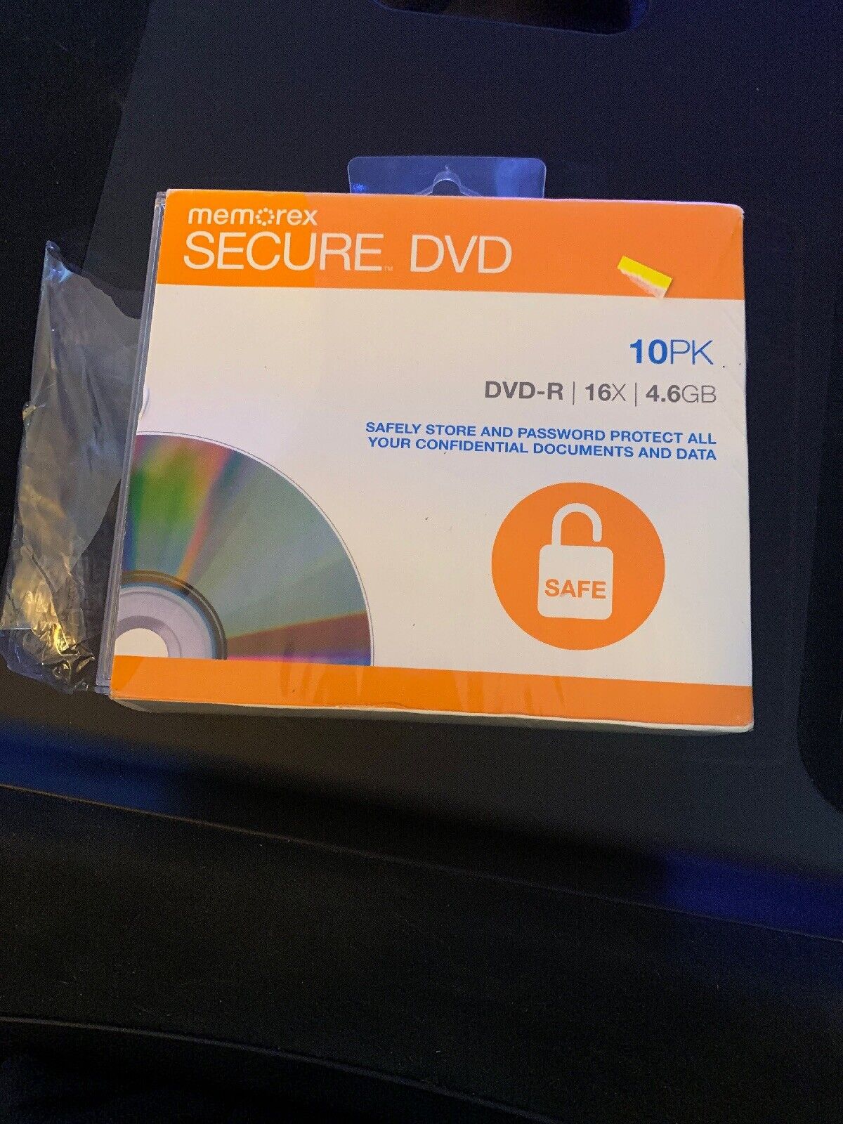 Memorex Secure DVD Recordable Media DVD-R 16x 4.60GB 10 Pack Slim Jewel Case