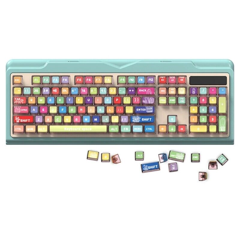 ASA Height Keycaps Rainbow Color Keycap for 116Key Mechanical Keyboards