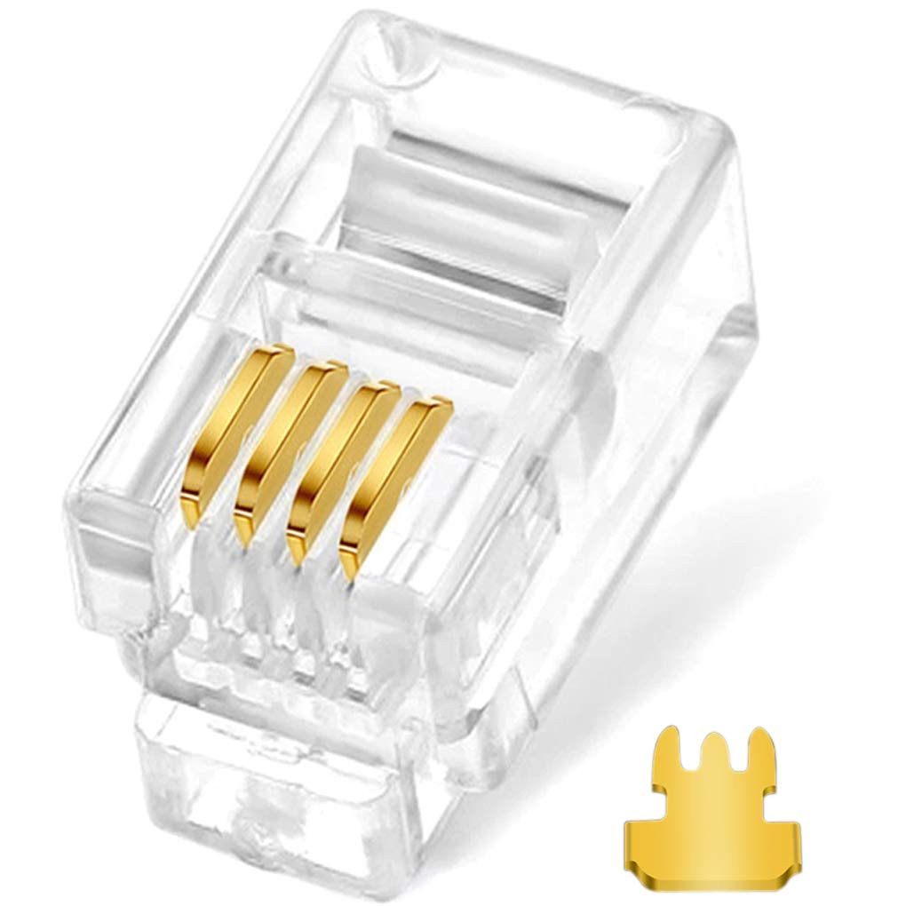 20Pack Telephone Modular Plug RJ9/RJ10/RJ22 4P4C Connector