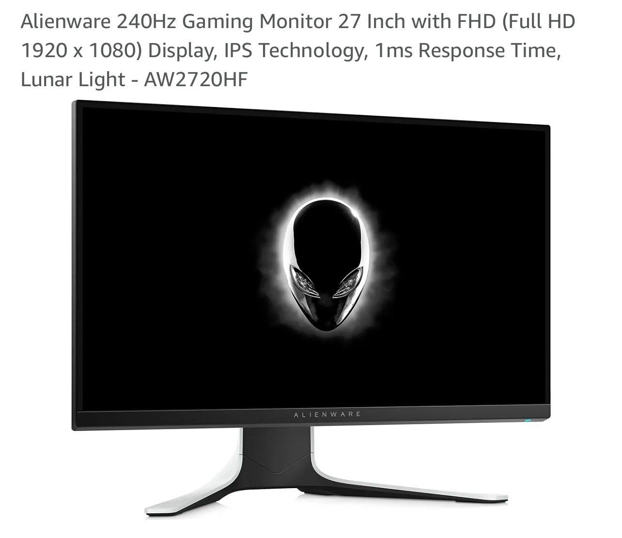 Alienware 240 Hz 1080p It Works Perfect Good For Console And Pc 