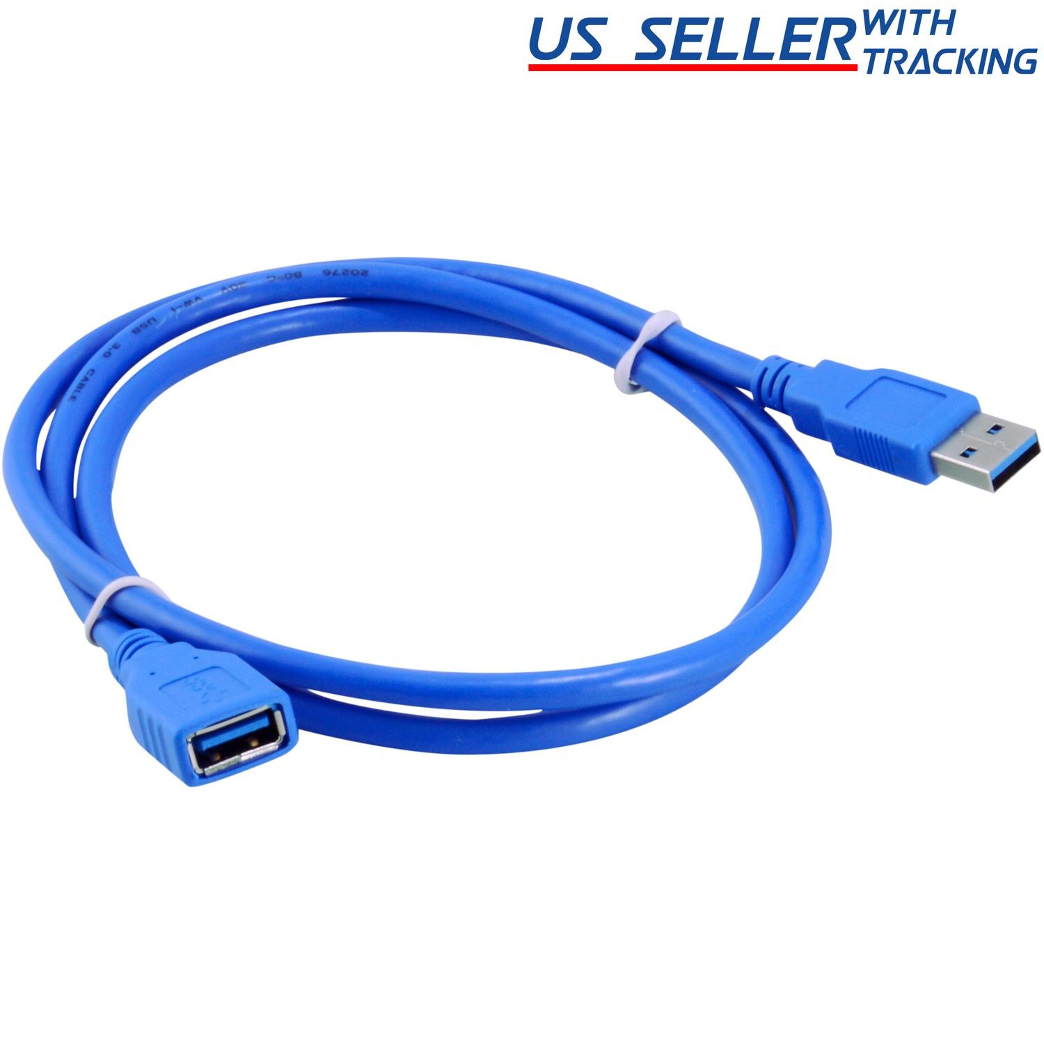(5-pack) 3Ft/1M USB 3.0 Extension Cable, A-Male to A-Female Data Cord, Blue