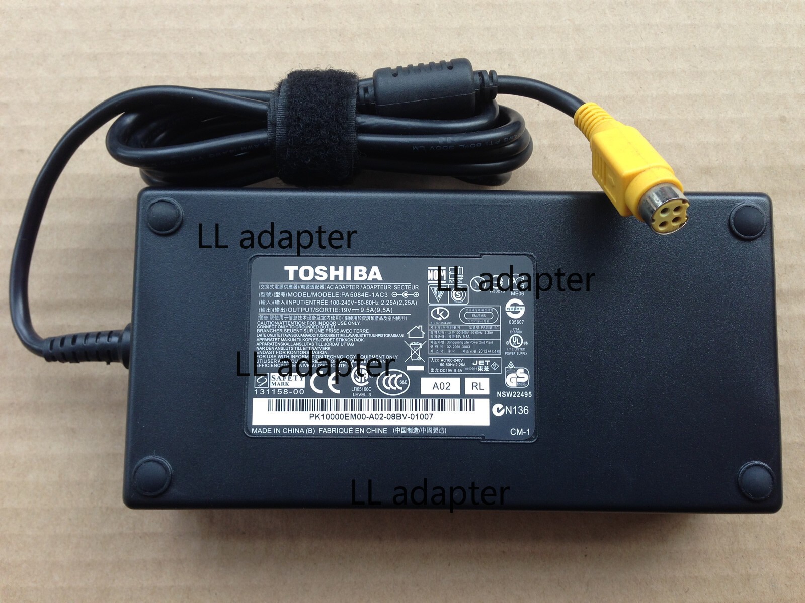Original OEM Toshiba 180W 19V Cord/Charger Qosmio X75,PA5084E-1AC3,PA5084U-1AC3@