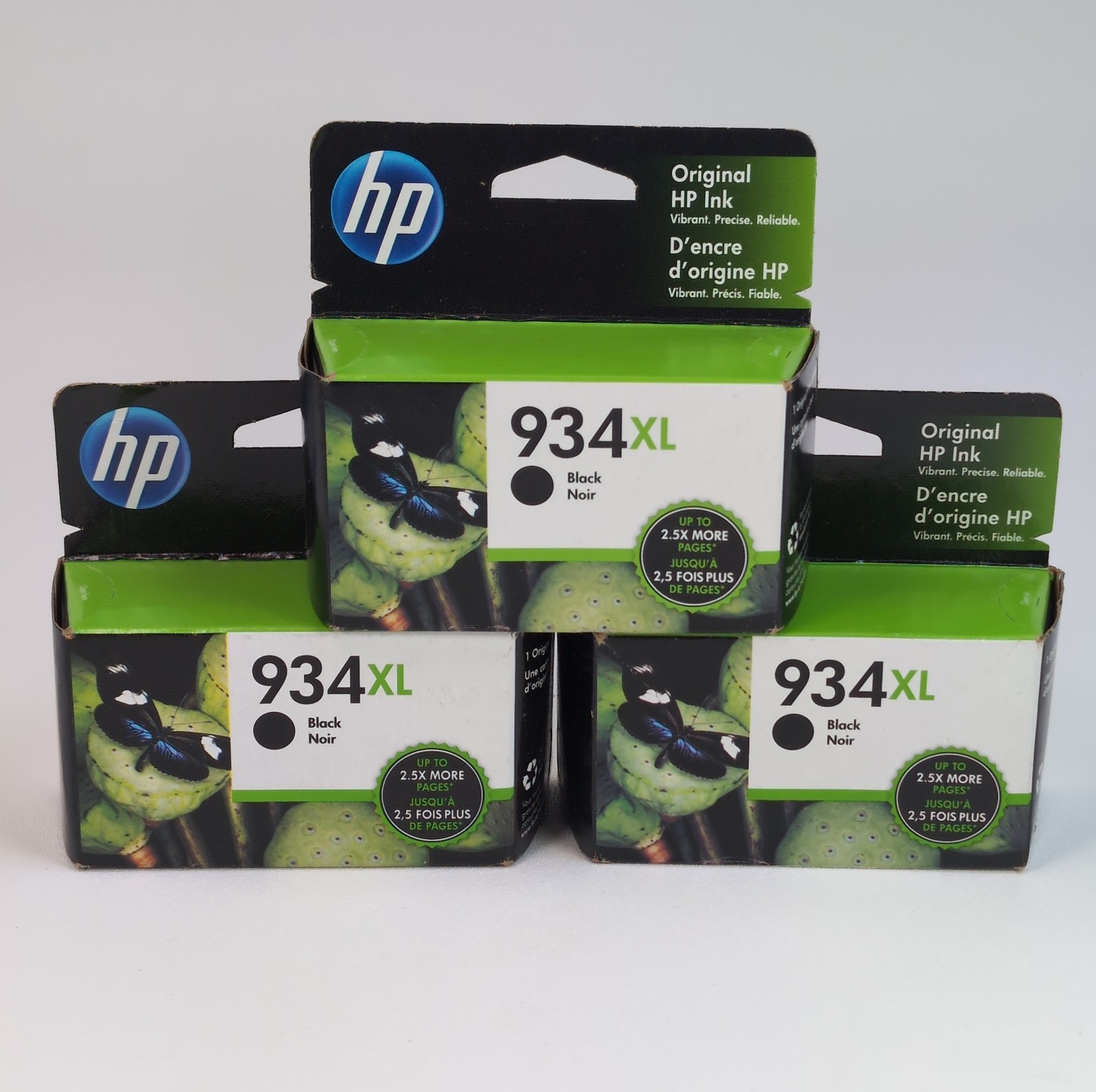 THREE Original HP 934XL Black Ink Cartridge Exp 2023 OfficeJet High-Yield