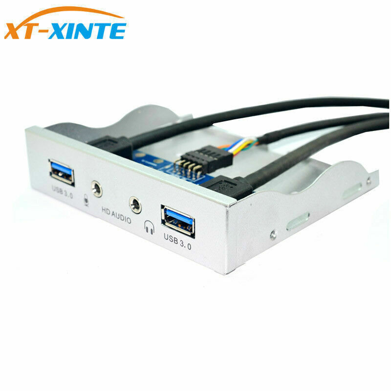 US STOCK 19Pin to USB 3.0 2Ports USB3.0 PC Front Panel Bracket with Cable