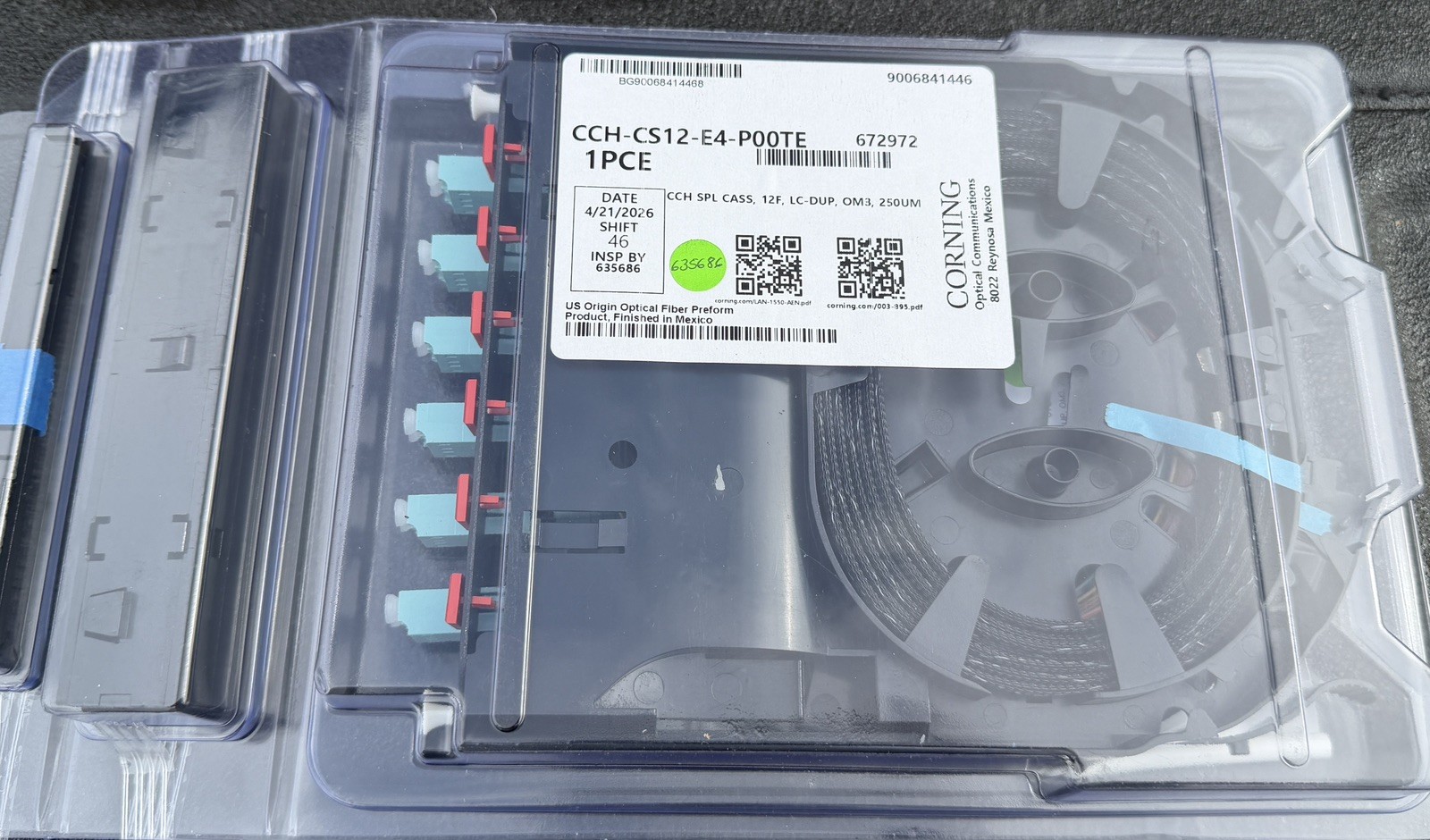 CORNING CCH-CS12-E4-P0OTE 12F LC OM3 MULTIMODE CASSETTE BRAND NEW