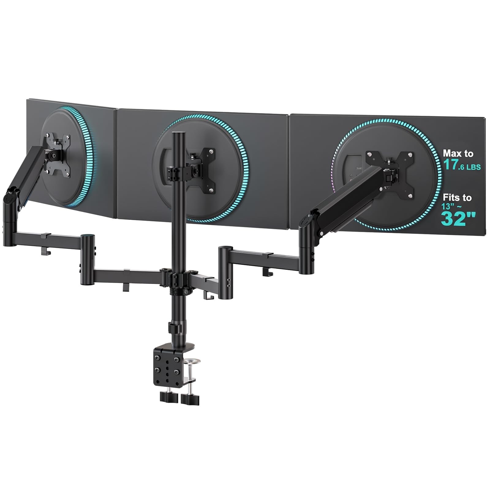 WALI Triple Monitor Mount for 13-32 inch Screens, up to 17.6 lbs per Arm