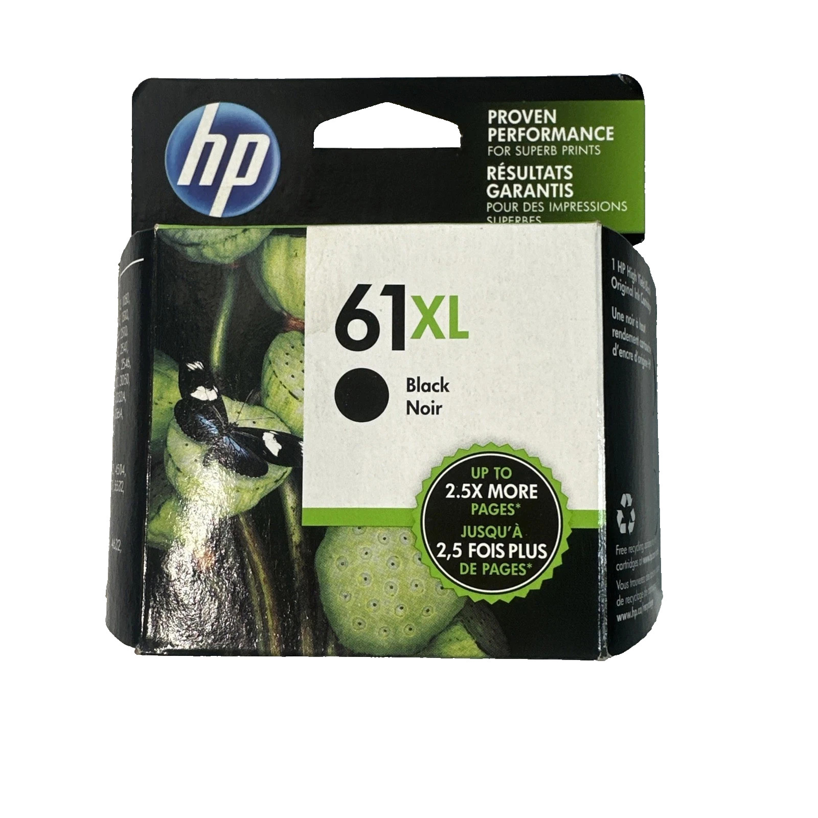 New HP 61XL High Yield Black Ink Cartridge CH5643WN Exp Date: May 2027