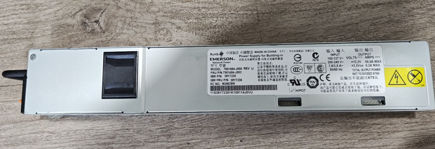 IBM Emerson 675W Hot Swap PSU 7001484-J000 39Y7235 x3550 x3650