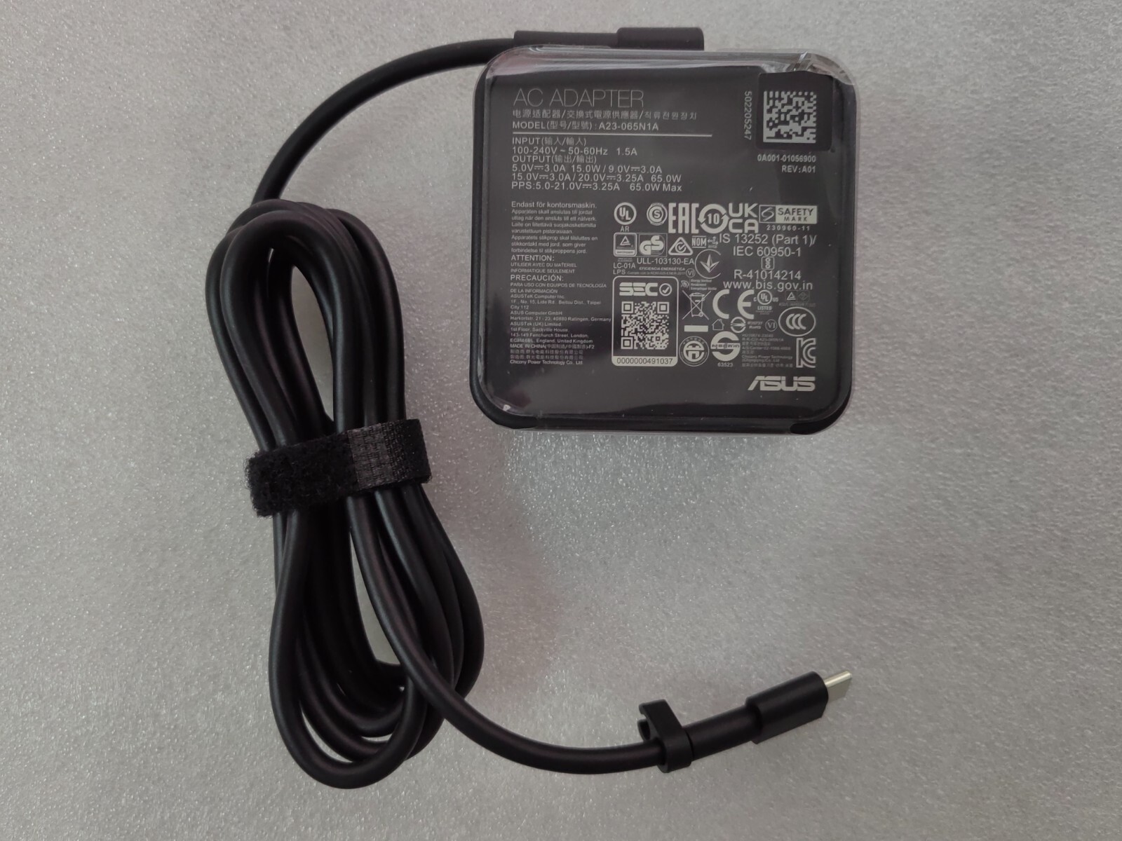 A23-065N1A For ASUS ZenBook 14 Q409ZA 20V 3.25A type-C 65W AC Adapter Original