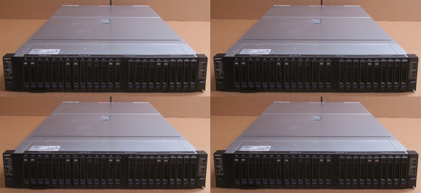 4x Inspur i24 2U 4-Node CTO Server 8 XEON Scalable CPU 8x SAS/SATA+16 NVMe 100GB