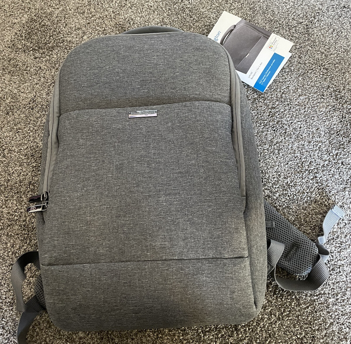 NWT Kensington LM150 Backpack for 15.6-Inch Laptop 10" Tablet, Cool Grey