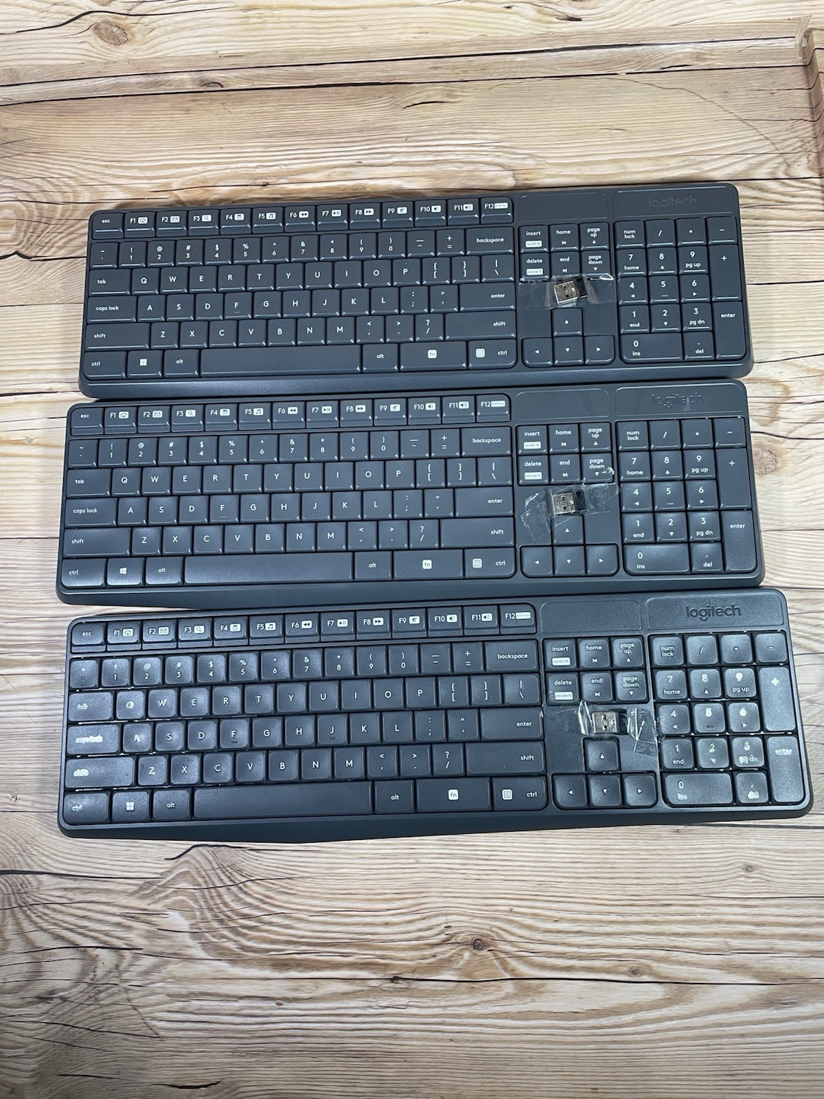 Lot (3) - Logitech K235 Wireless Keyboard Tested Working Includes Dongle 2.4 GHz