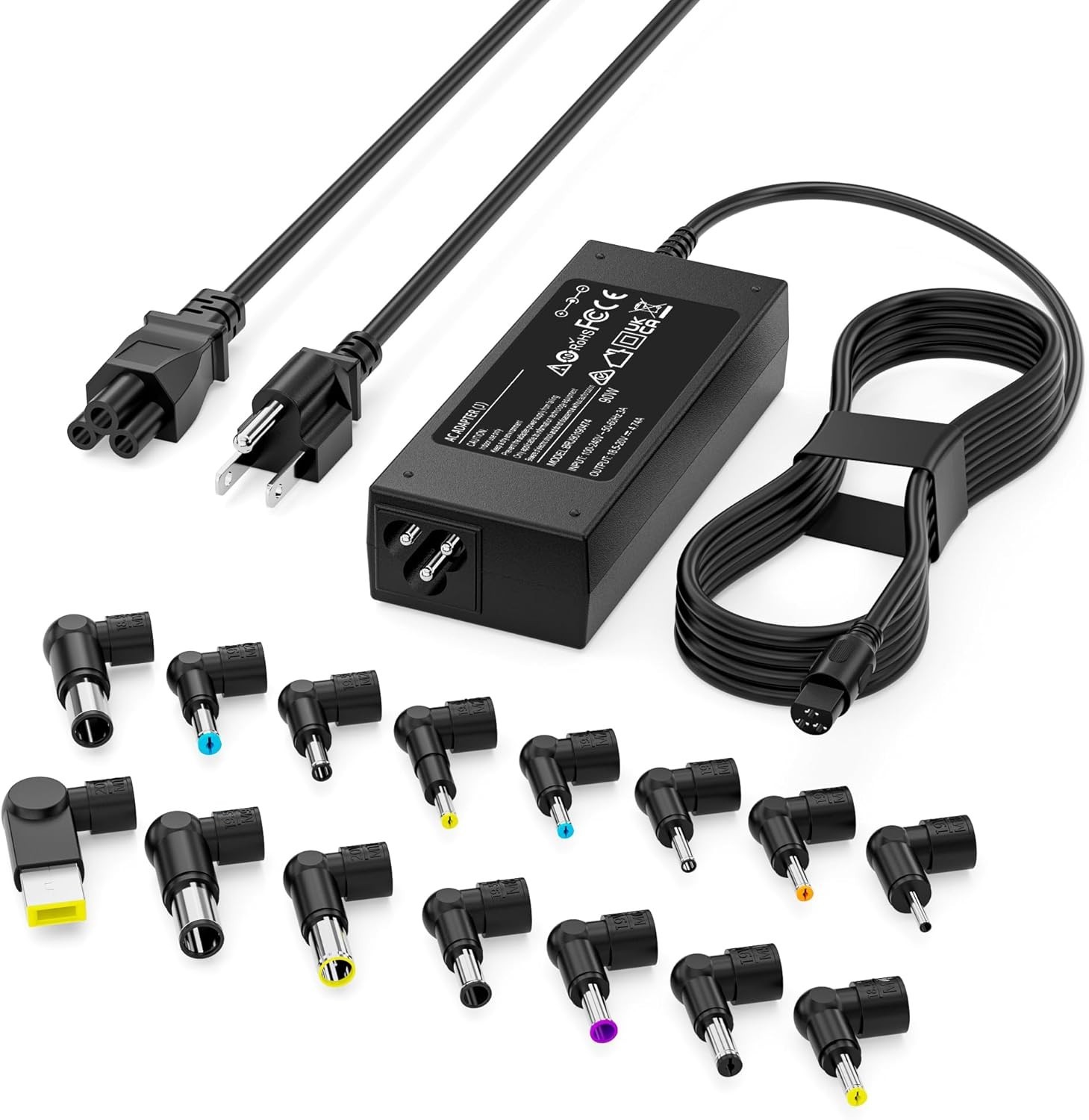 90W Laptop Charger Compatible with HP Acer Lenovo Dell Asus Universal w/ 15 Tips