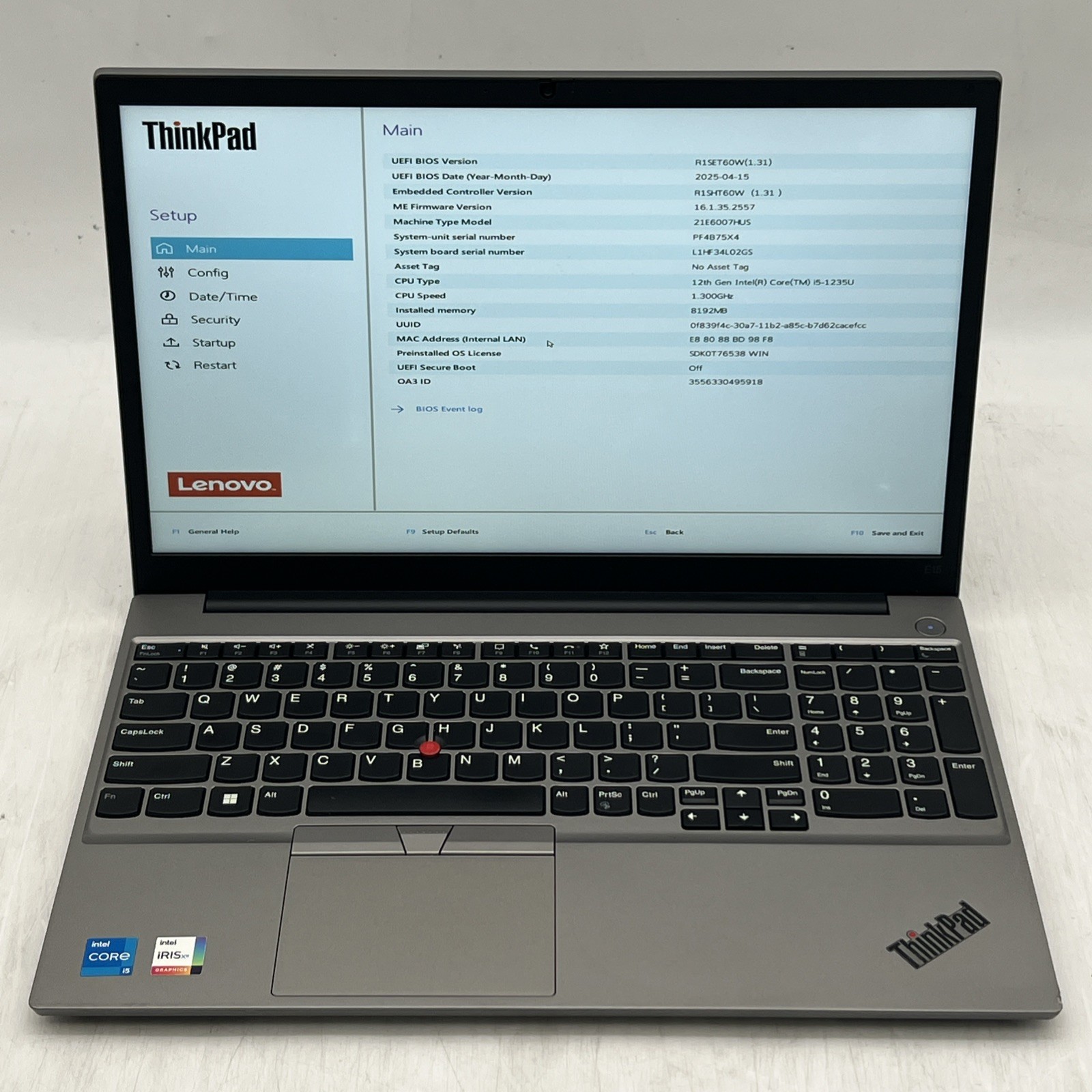 Lenovo ThinkPad E15 Gen 4 Laptop 15.5" i5 1235U 1.3GHz 8GB RAM No Drive No OS