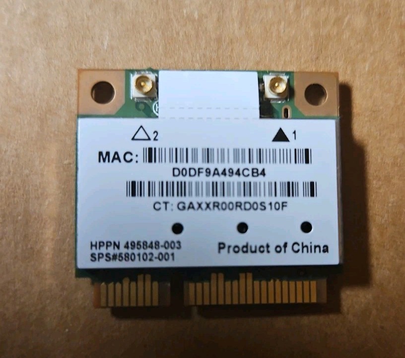 495848-003 580102-001  GENUINE ORIGINAL HP WIRELESS CARD DV6-3000 SERIES