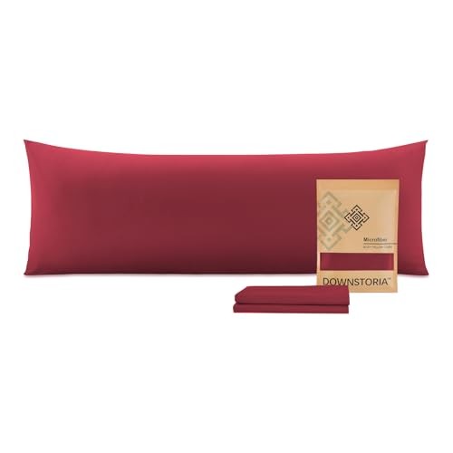 Body Pillow Cover, Ultra Soft Microfiber Long Pillowcase, Burgundy Red