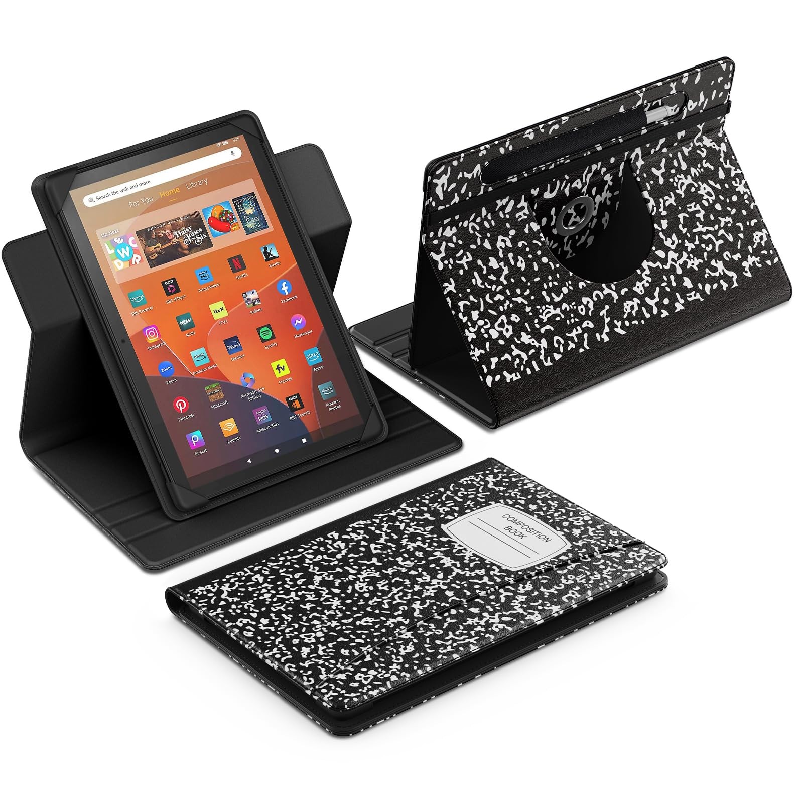 MoKo for Universal 10.1 inch Android Tablet Case with Pen notebook black