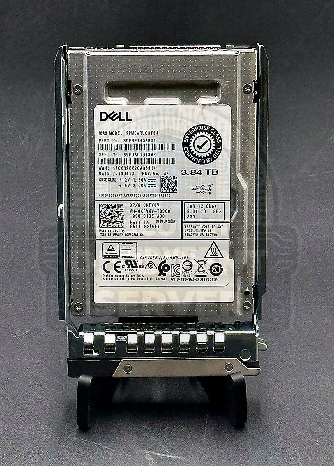 Dell 3.84TB SSD SAS 12G TLC RI SED 2.5in KPM5WRUG3T84 KFV6V Grade D 70% - 79%