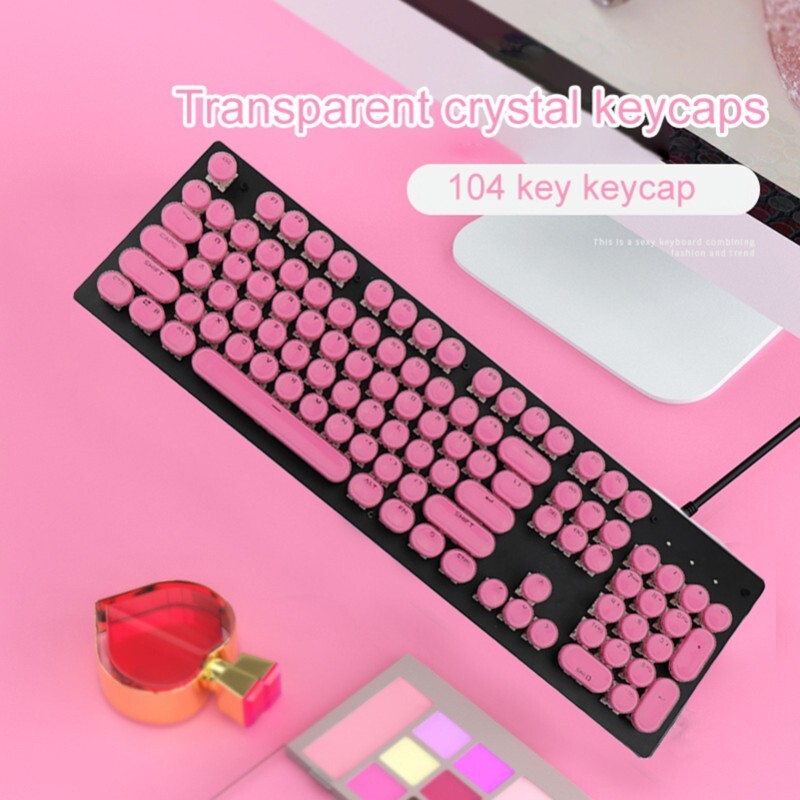 104Pcs Universal Wear-resistant Round-shape Keycaps Mechanical Keyboard Replacem