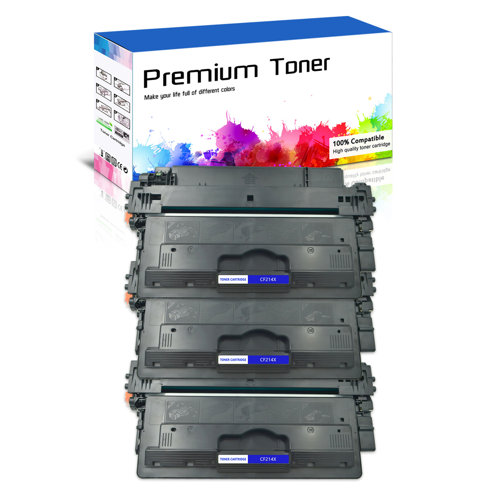 3PK CF214X 14X Toner Cartridge For HP LaserJet Enterprise 700 MFP M725f M725z+