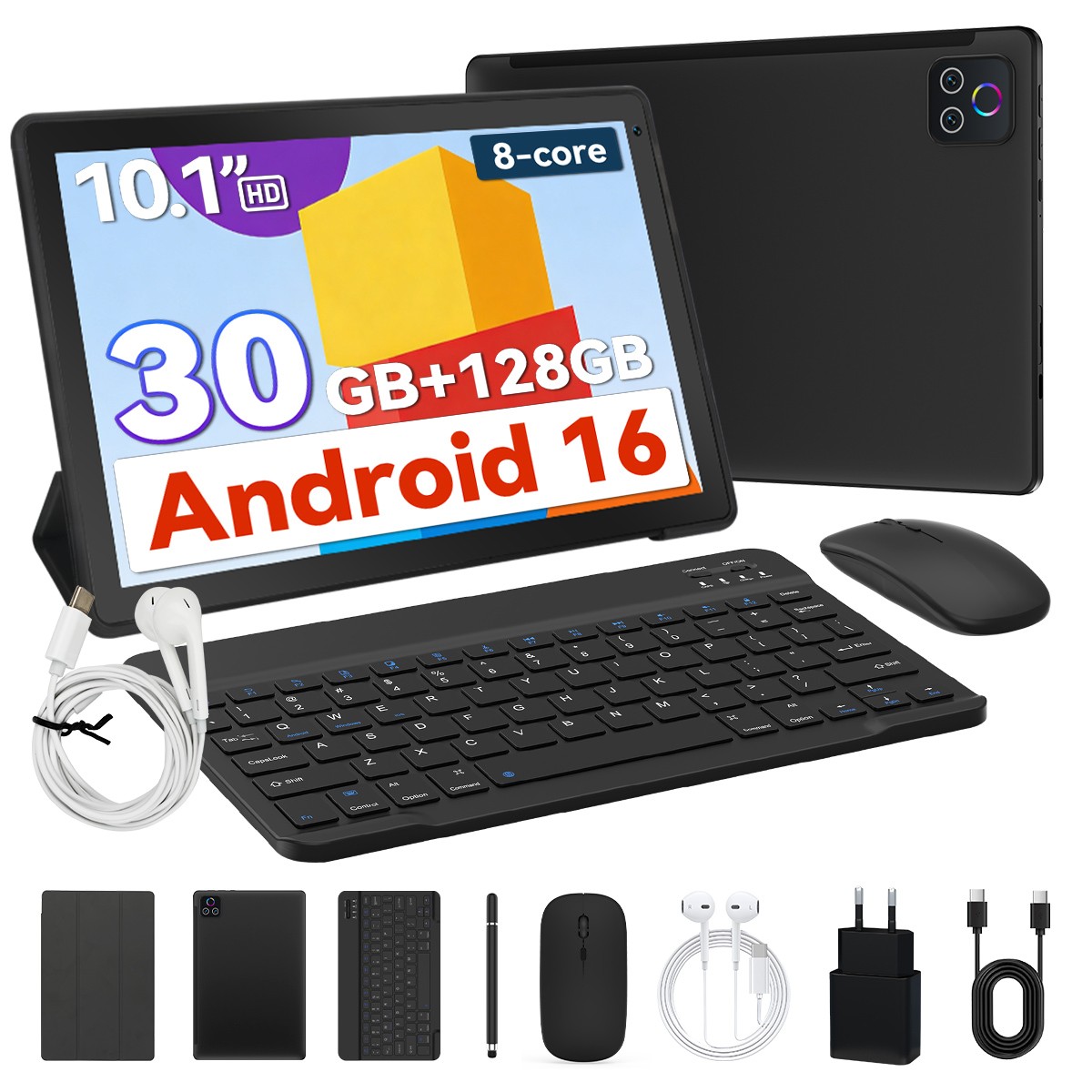 Android 16 30GB 128GB (up to 1TB) 10.1 inch Tablet IPS LCD HD WIFI Widevine 1