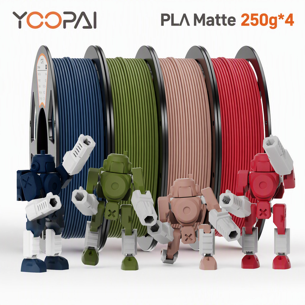 YOOPAI PLA Matte 1.75mm 4x250g Filament Kit with Spool for Bambu Lab