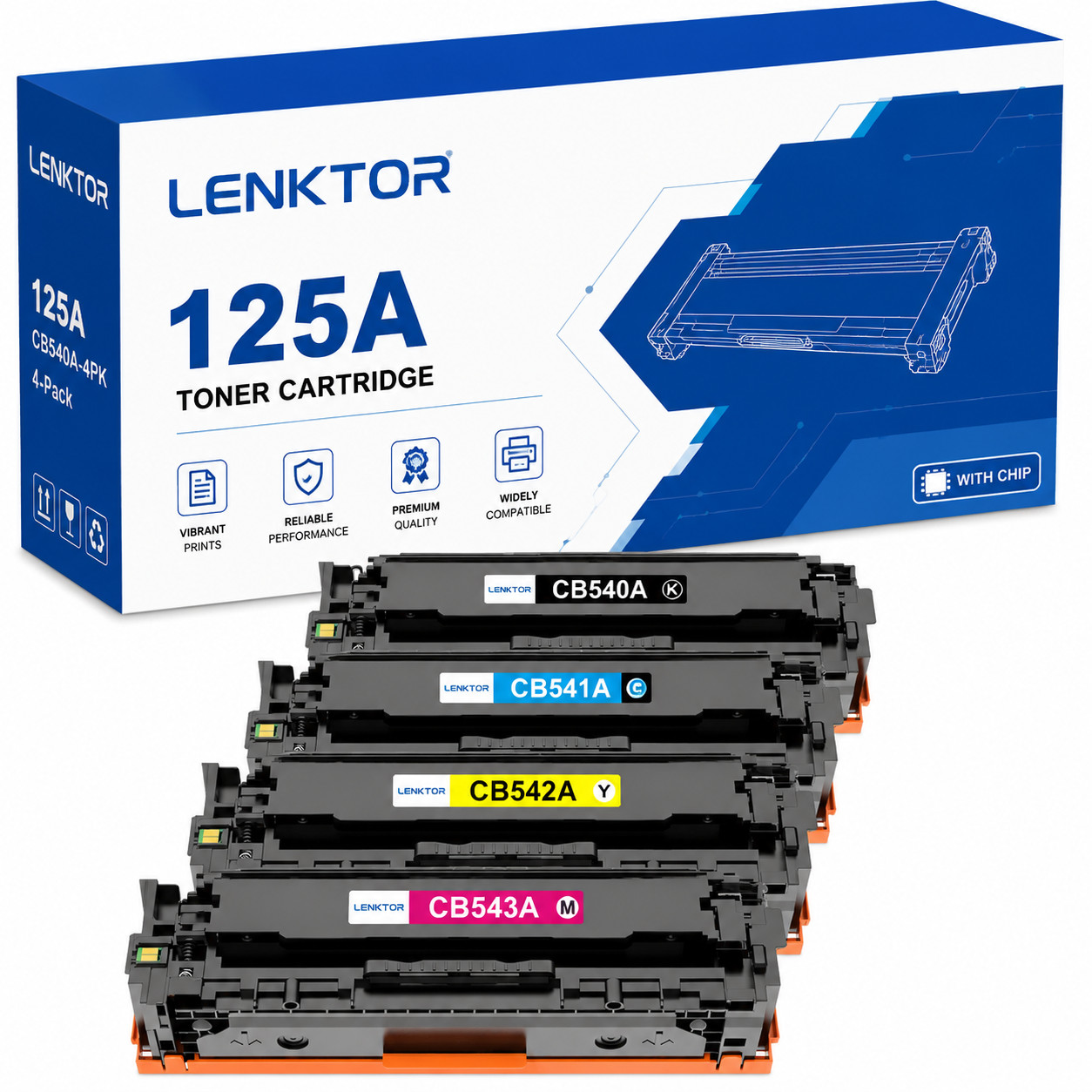 125A CB540A 4PK Toner Set for CP1215 CP1518NI CM1312 M251nw M276nw CP1525nw