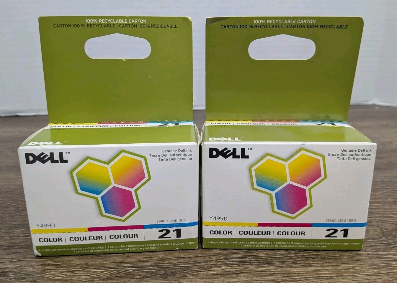 Lot of 2 - Dell Y499D Series 21 Color Ink Genuine OEM New Factory Sealed