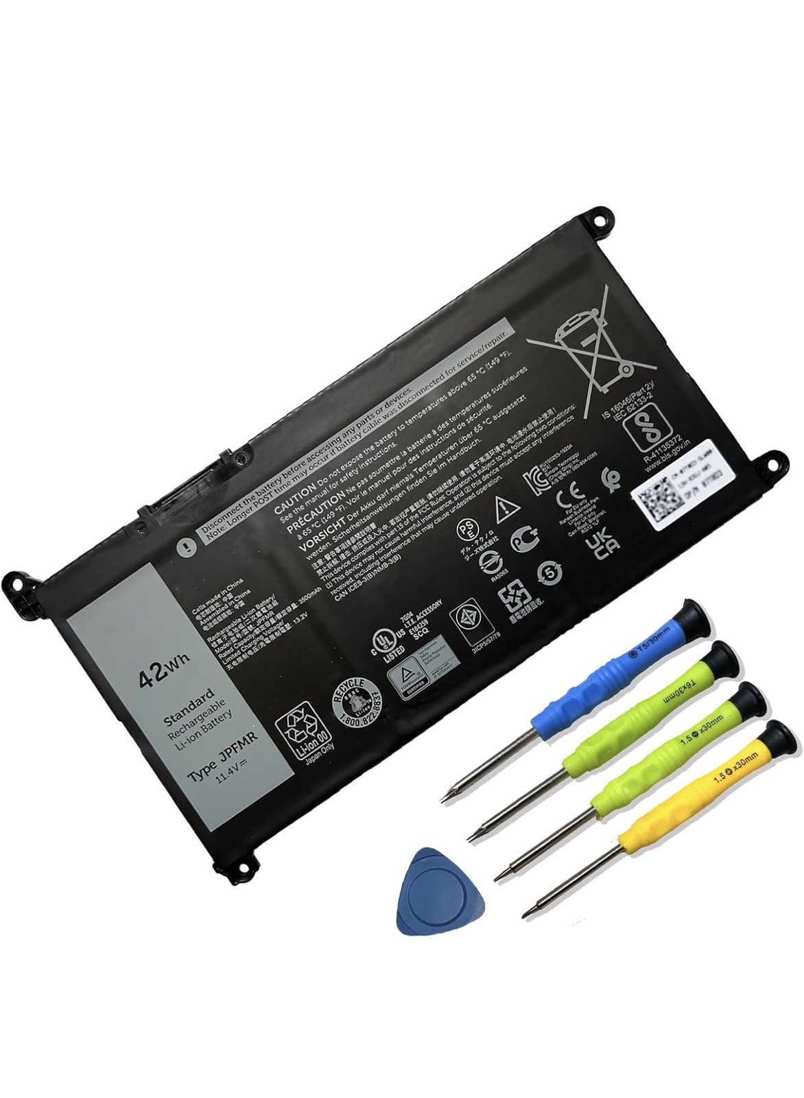 New JPFMR 42Wh Battery for Dell Chromebook 3100 3400 2-in-1 11.4V 3500mAh Mobik 