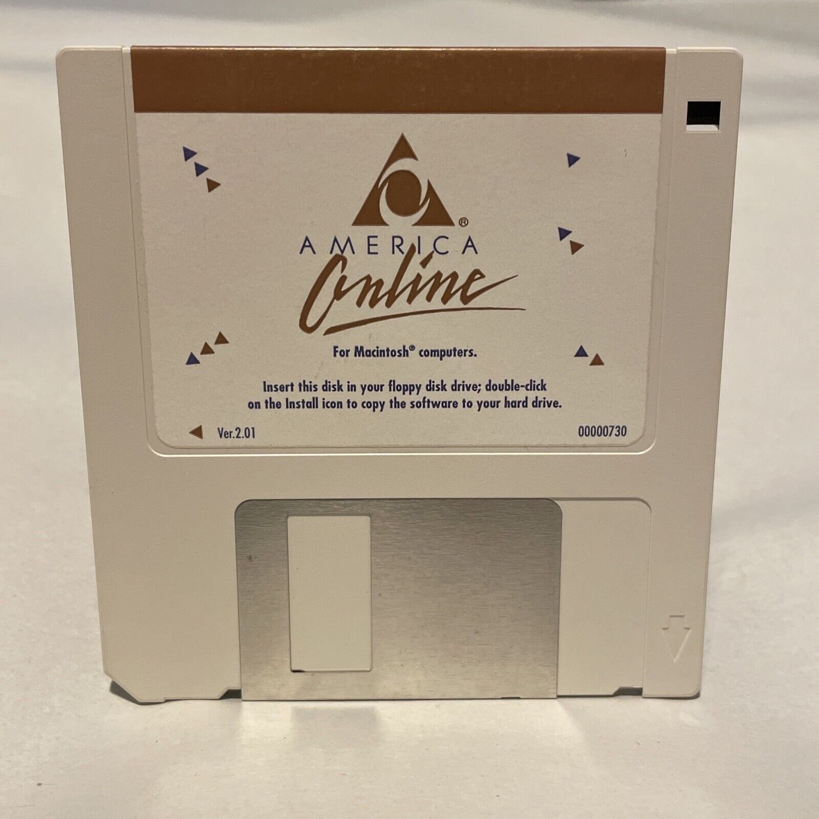 America Online AOL 3.5” Floppy Disk Version 2.01 For Macintosh 1992 RARE