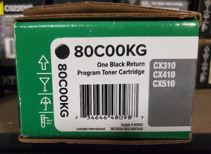 GENUINE SEALED LEXMARK 80C00KG BLACK TONER CX310 CX410 CX510 ( Same as 800KG )