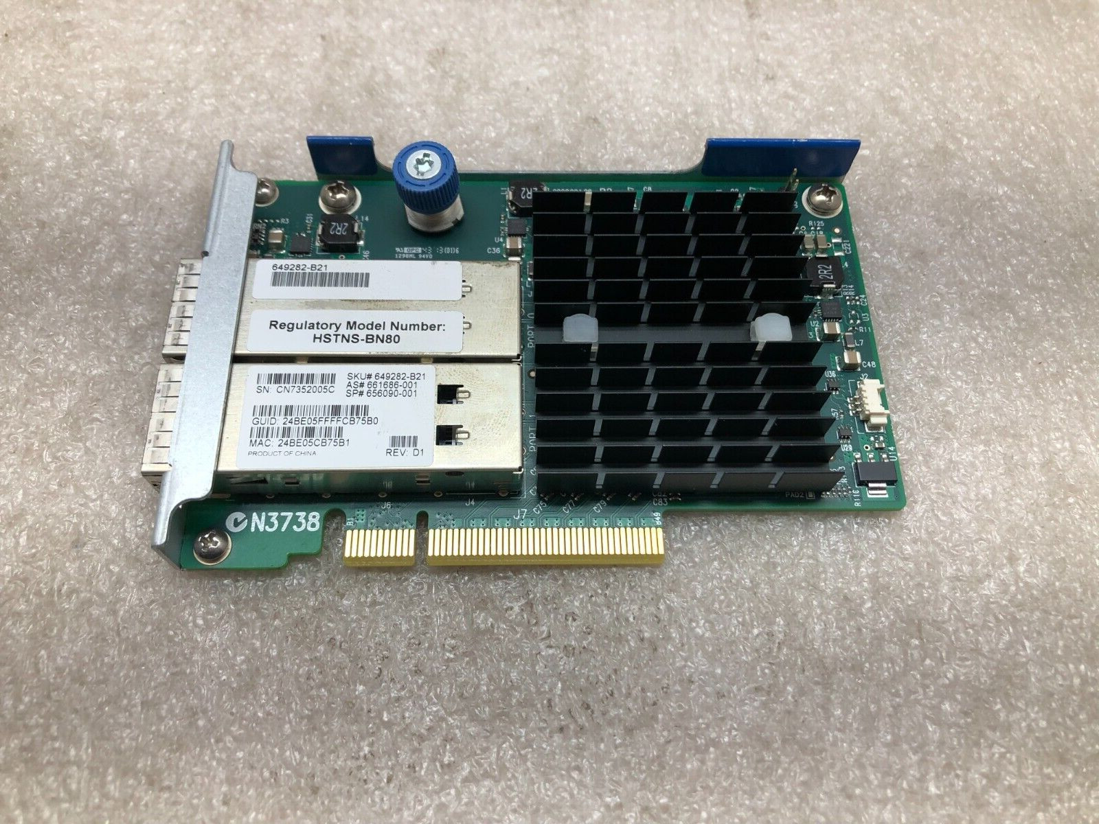 HP InfiniBand Two Port 10/40 GB NIC 656090-001 661686-001 HSTNS-BN80 FREE S/H