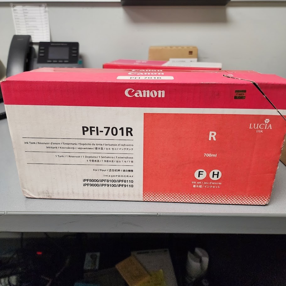 Canon PFI-701R Red Ink Tank (700 ml) Exp 2012