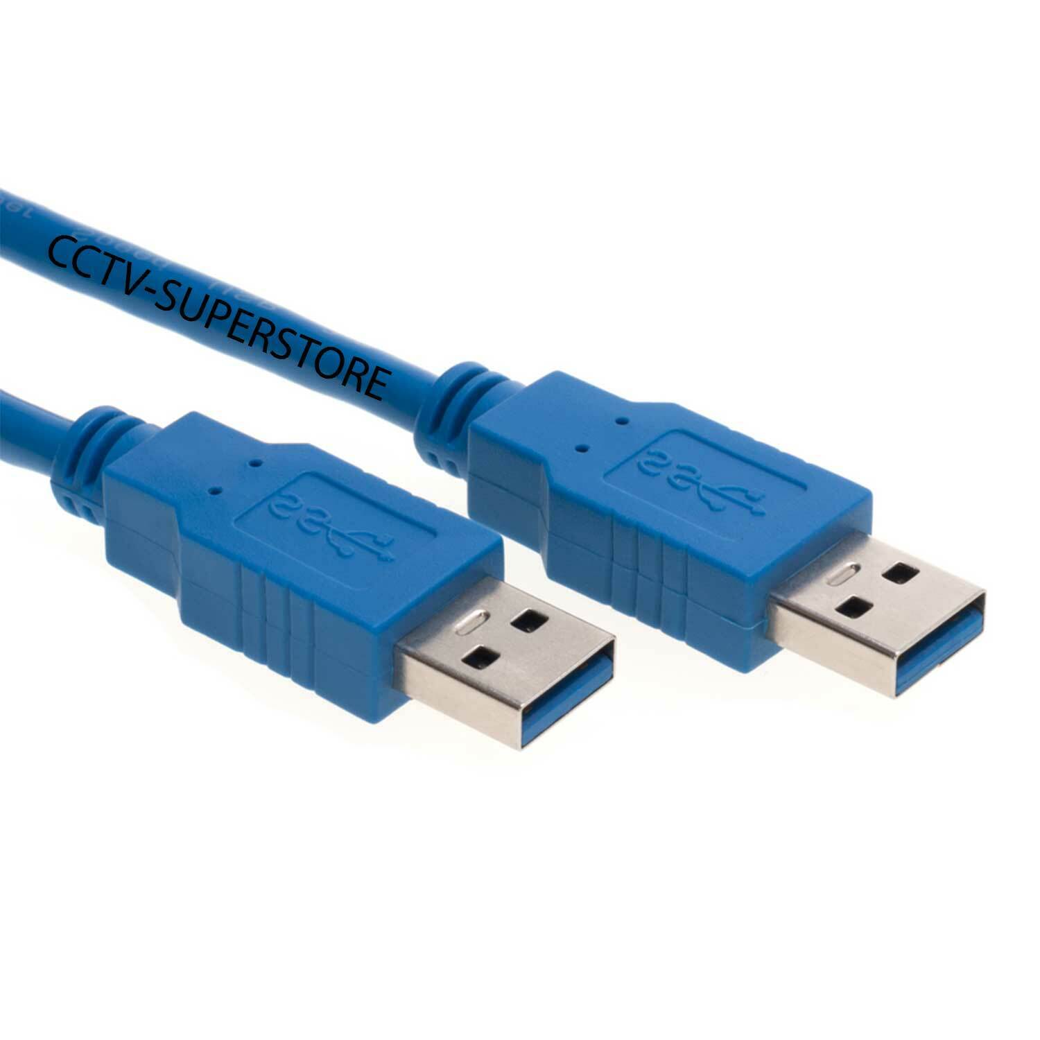 USB 3.0 Type A Male to A Male Blue Cable Data Transfer Hard Drive Laptop TV