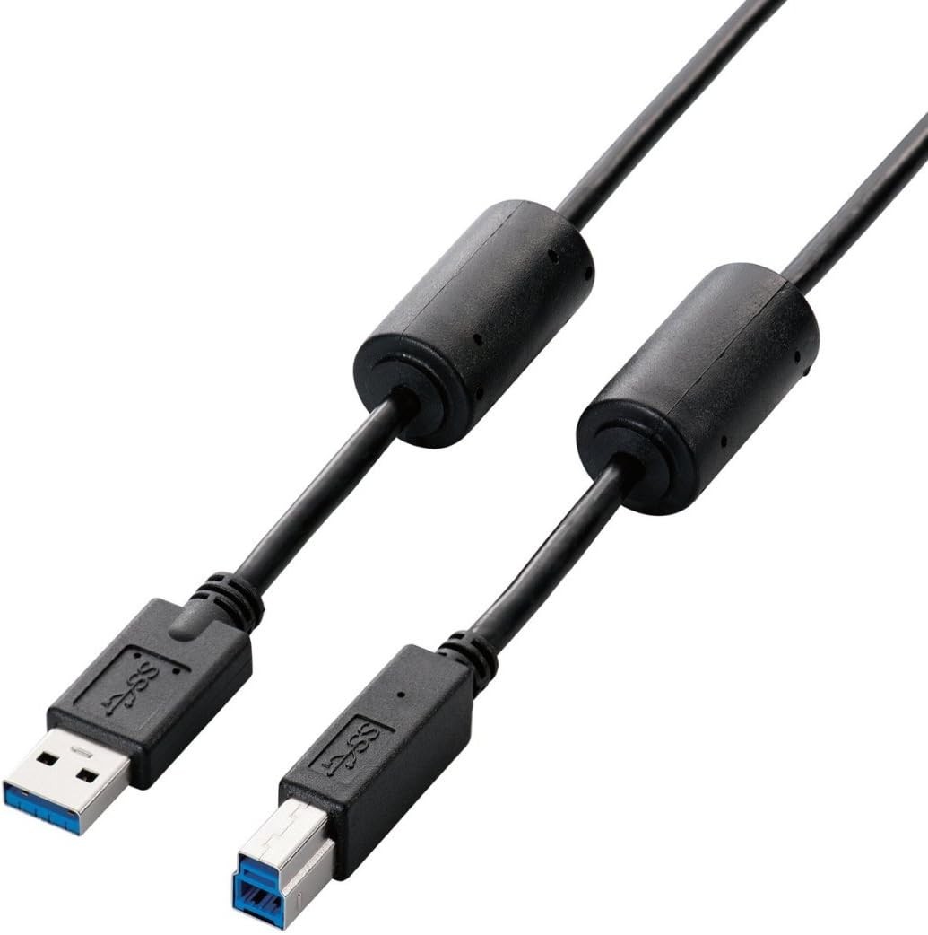 Elecom USB3.0 cable USB3-BF10BK Ferrite Core 1m From Japan