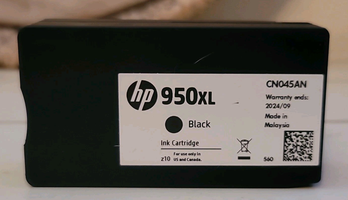 Genuine HP 950XL High Yield Black Ink Cartridge CN045AN Exp September 2024