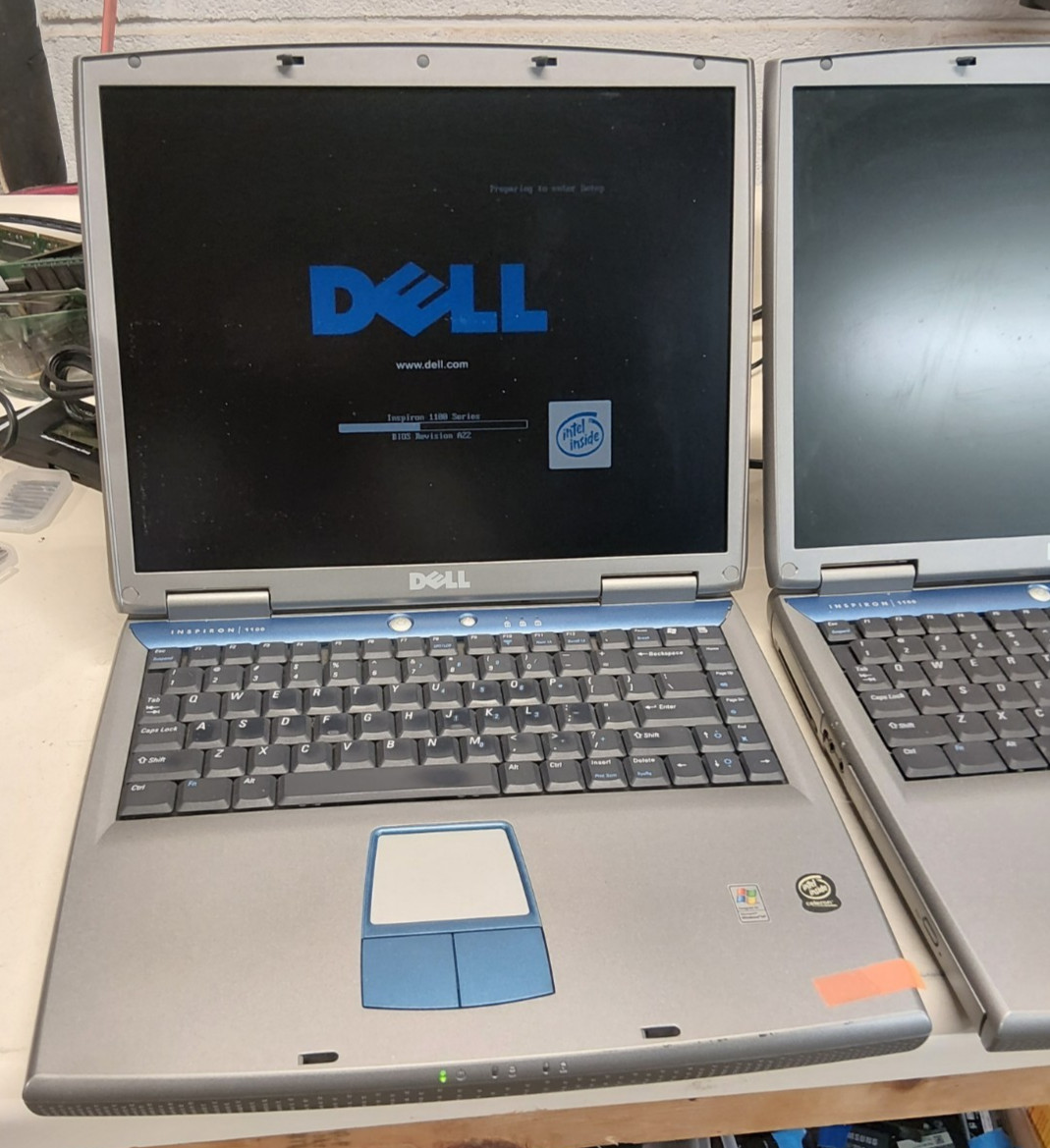 2 x VINTAGE-Dell Inspiron 1100 15in. Retro Windows XP Laptop 1 CORD/BOOTS/NO HDD
