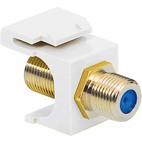 ICC F-Type Modular Jack in HD Style, 3 GHz Gold Plated, White
