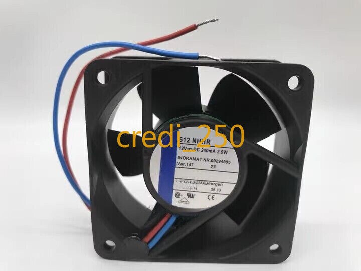 1 PCS  Cooling Fan 612NHHR  DC12V 240MA 2.9W 60*25MM 2 wire cooling fan
