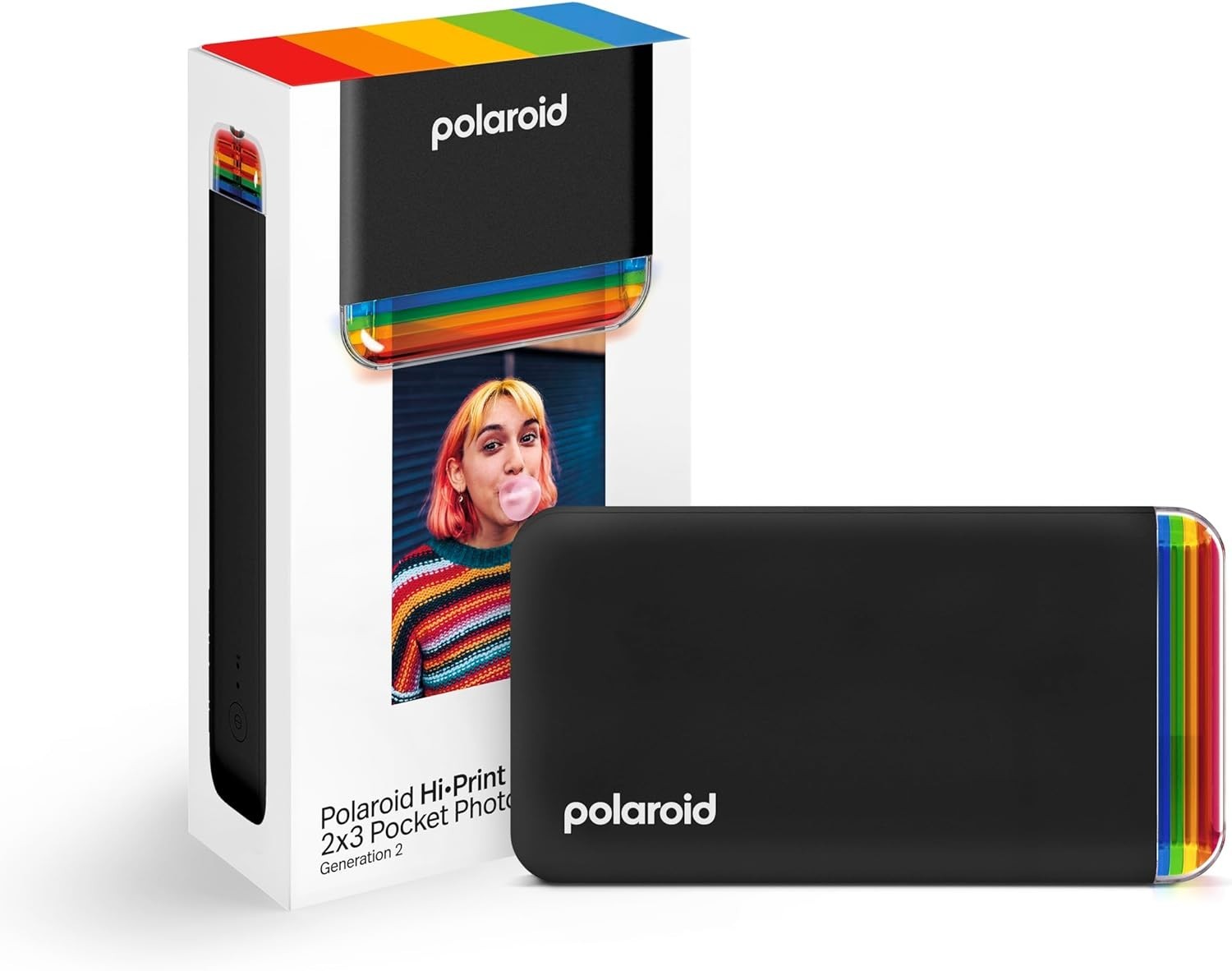 Polaroid Hi-Print 2nd Gen Bluetooth 2x3 Pocket Photo Dye-Sub Printer, Black