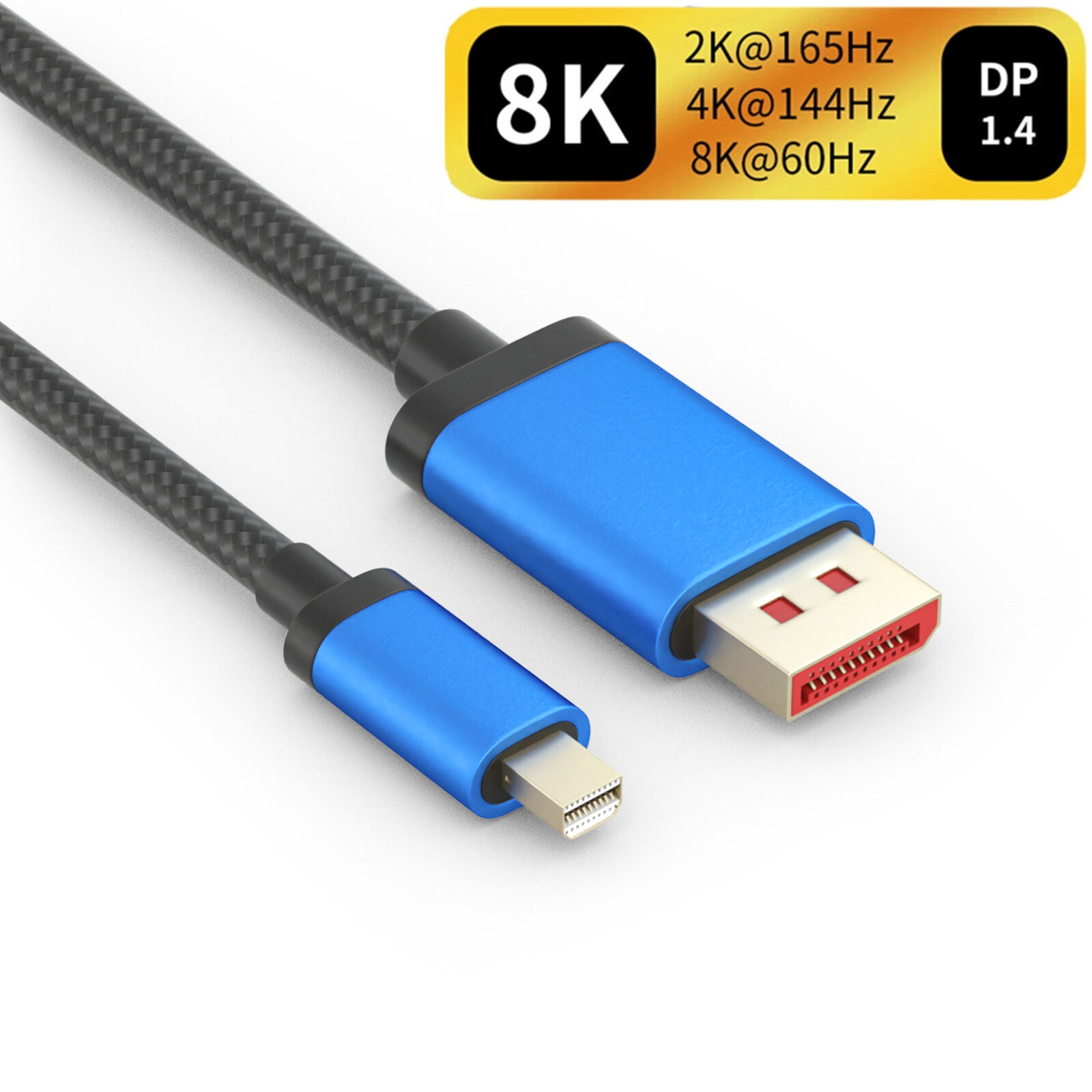 Mini Displayport 1.4 to Display Port Cable 8K 4K 60Hz Mini DP to DP Adapter 6FT