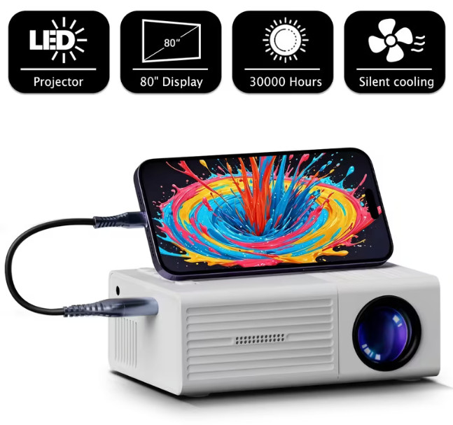 Mini Projector for Tablet, phone, etc. Up to HD 1080P Small Portable