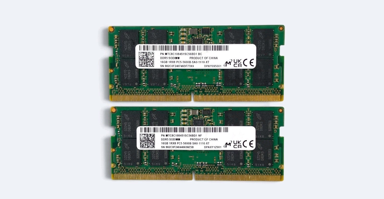 Micron 32GB Kit (2x16GB) DDR5 5600MHz SODIMM PC5-44800, High Performance CL46 🔥