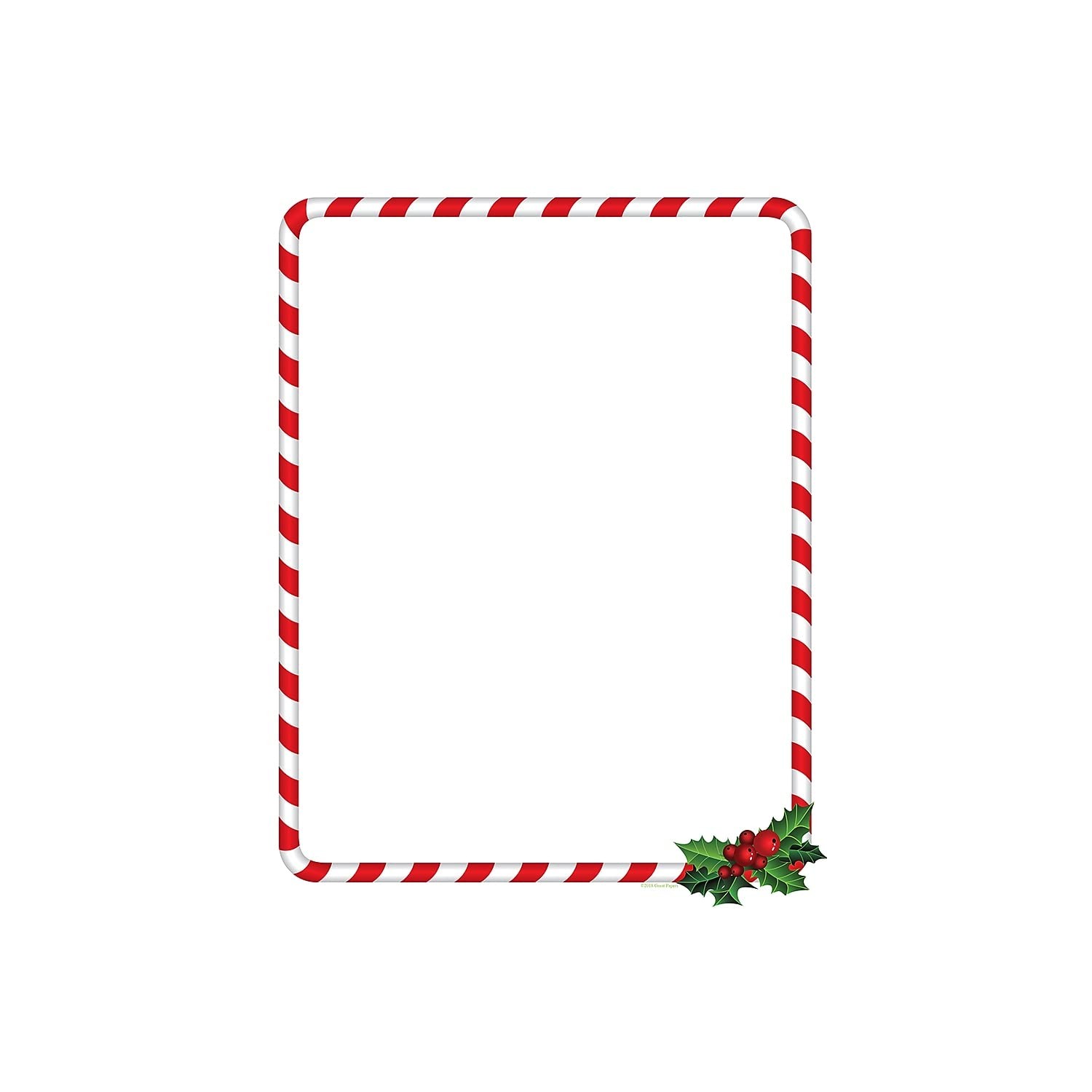Letterhead Candy Cane Holly Holiday 8.5 x 11 80 Sheets 2018020 Great Papers