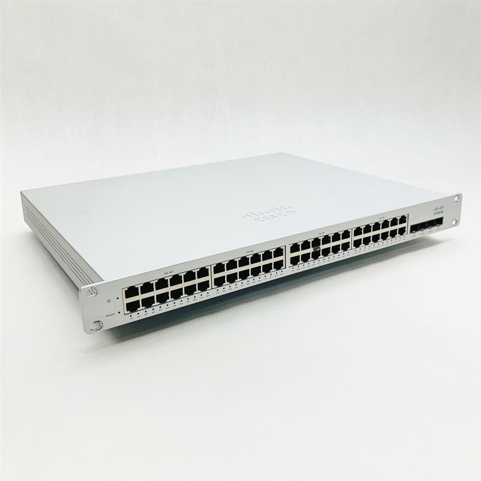 Cisco Meraki MS220-48FP-HW 48-Port Cloud Managed PoE Gigabit Switch (Unclaimed)