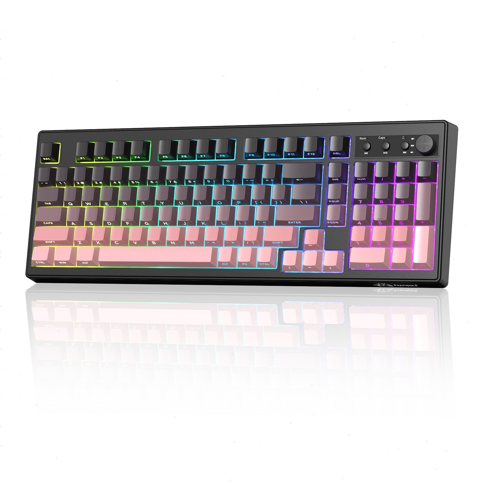 FREEWOLF K100 99 Keys Gaming Creamy Silent Wireless Membrane Keyboard RGB