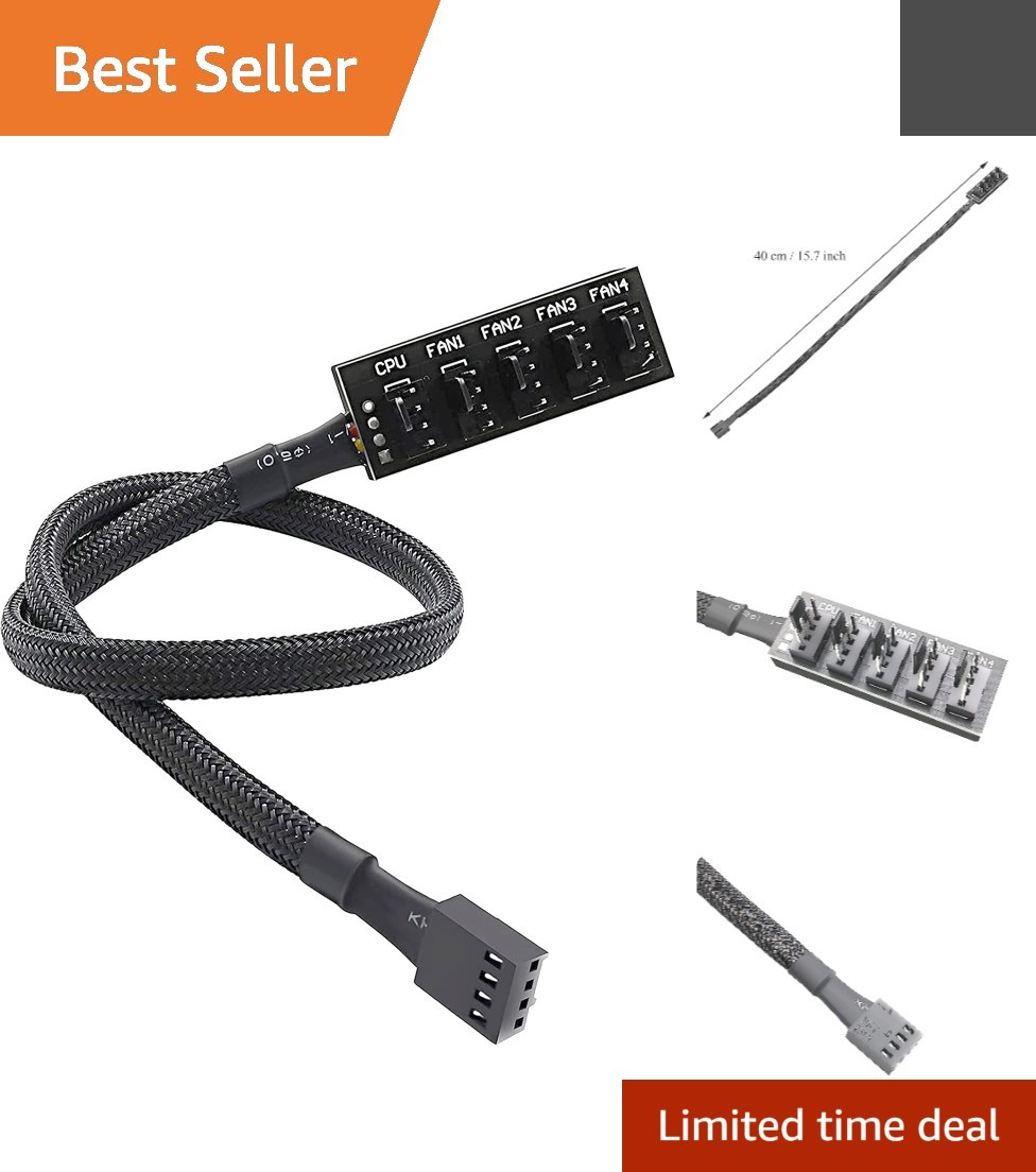 Versatile PWM 4-Pin/3-Pin Fan Splitter for Enhanced Cooling - 15.7 Inches