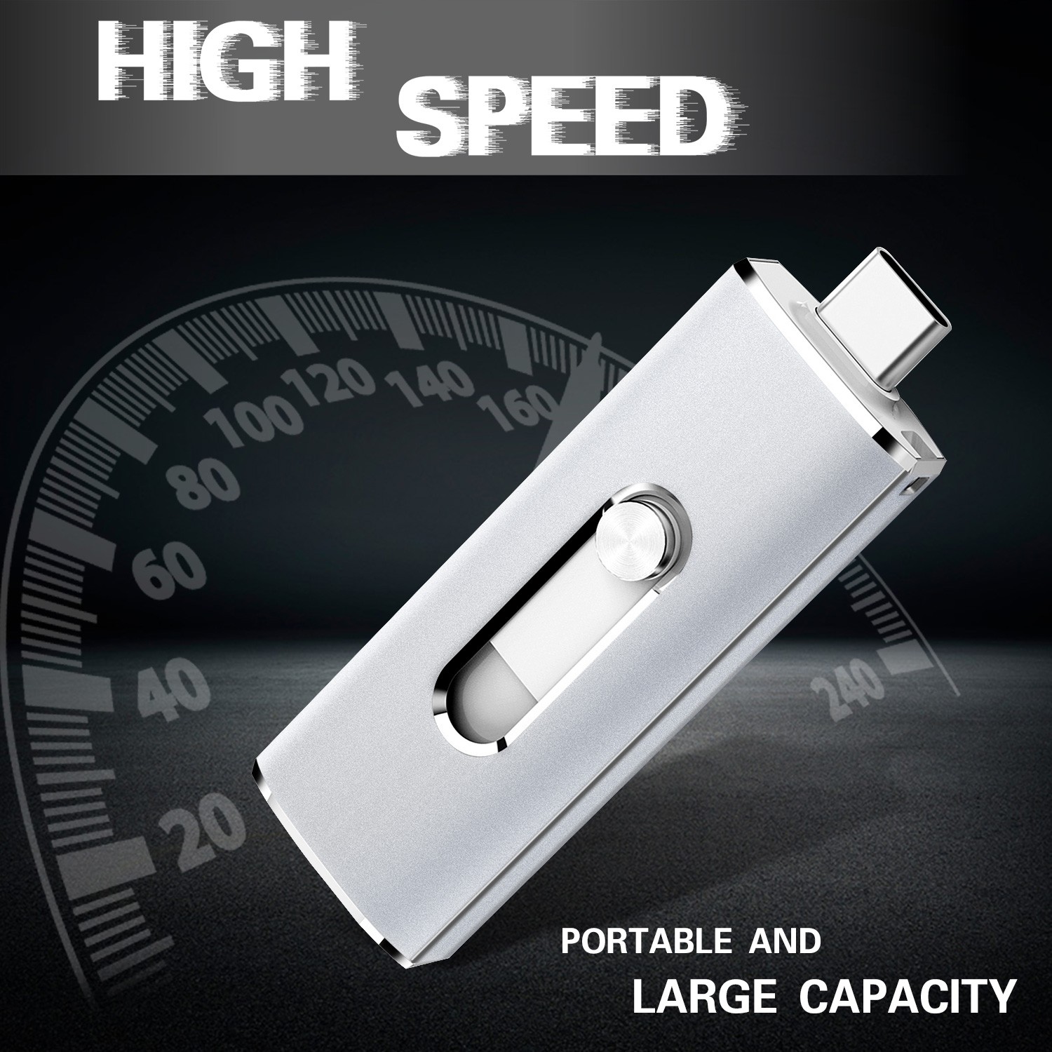 KOOTION 256GB USB 3.1 Flash Drive High Speed Dual Port USB-C/A For PC Smartphone